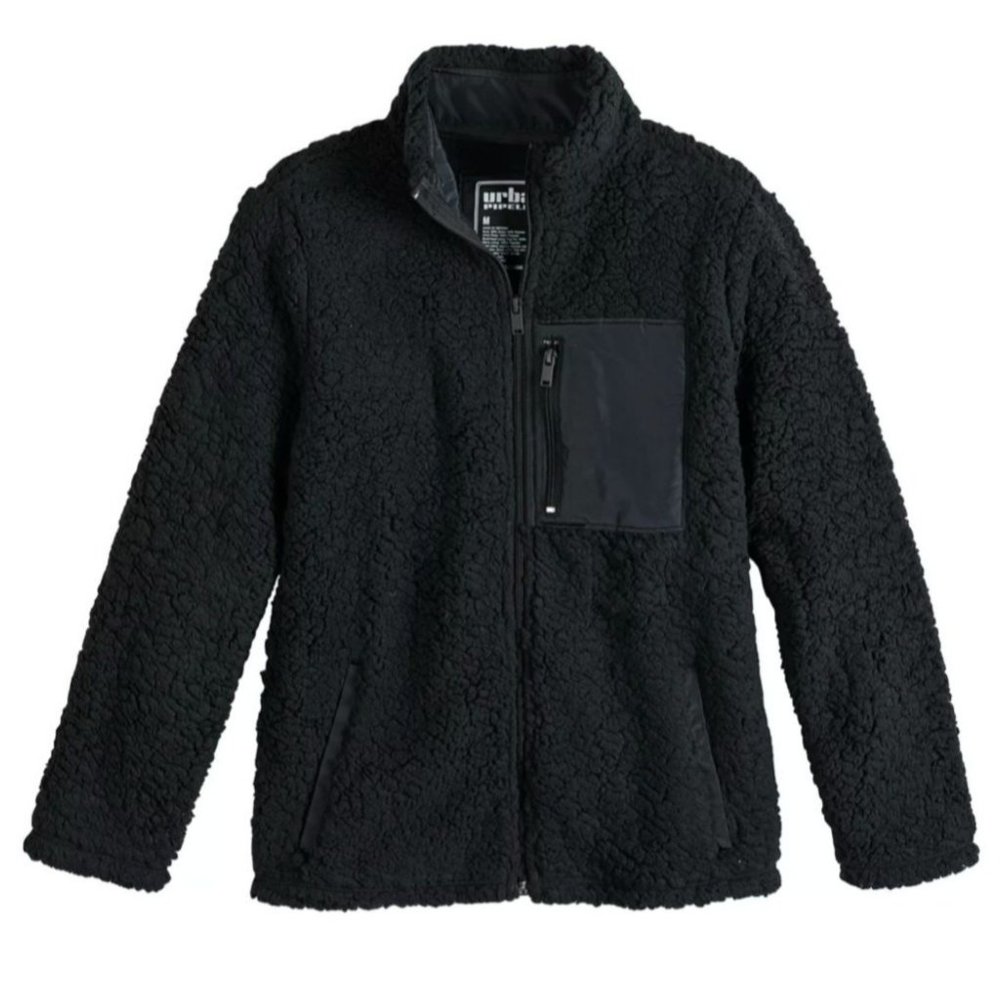 Urban Pipeline Fleece Jacket Black Children Youth Zip Tech Pocket